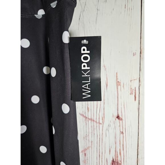 Walk Pop Women's Capri Legging Black and White‎ Polka Dot Size 3x NWT - Picture 2 of 6